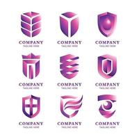 escudo proteger la colección de logotipos de la empresa vector
