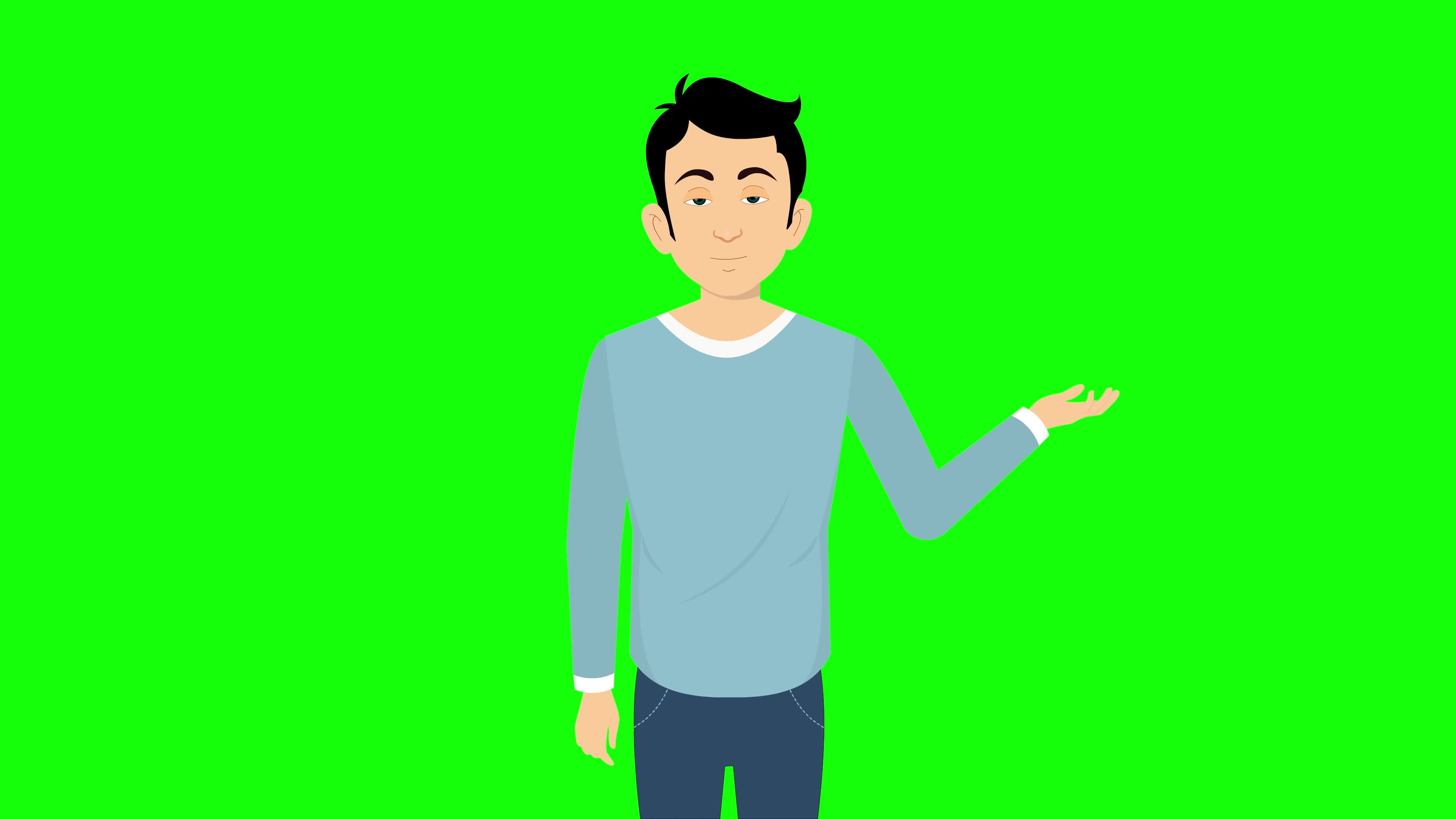 young man talking character animation front View green screen 4k 12940336  Stock Video at Vecteezy