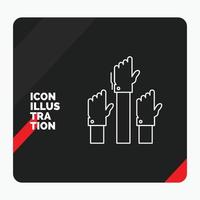 Red and Black Creative presentation Background for Aspiration. business. desire. employee. intent Line Icon vector
