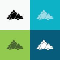 mountain. landscape. hill. nature. tree Icon Over Various Background. glyph style design. designed for web and app. Eps 10 vector illustration