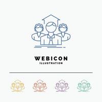 Team. Business. teamwork. group. meeting 5 Color Line Web Icon Template isolated on white. Vector illustration