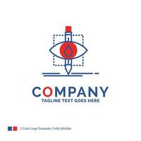 Company Name Logo Design For Ecology. monitoring. pollution. research. science. Blue and red Brand Name Design with place for Tagline. Abstract Creative Logo template for Small and Large Business. vector