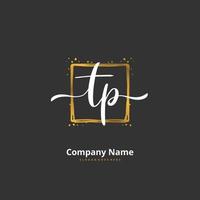 TP Initial handwriting and signature logo design with circle. Beautiful design handwritten logo for fashion, team, wedding, luxury logo. vector