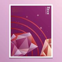 Abstract composition. A4 brochure cover design. Title sheet model. Polygonal space icon. Vector front page font. Ad banner form texture