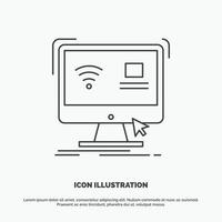 Control. computer. monitor. remote. smart Icon. Line vector gray symbol for UI and UX. website or mobile application