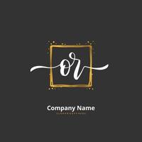 OR Initial handwriting and signature logo design with circle. Beautiful design handwritten logo for fashion, team, wedding, luxury logo. vector