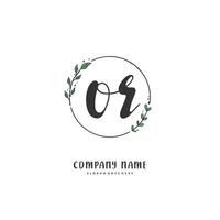 o letra inicial y diseño de logotipo de firma con círculo. hermoso diseño de logotipo escrito a mano para moda, equipo, boda, logotipo de lujo. vector