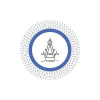 Precision. accure. geometry. compass. measurement Line Icon. Vector isolated illustration