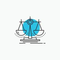 Balance. decision. justice. law. scale Line Icon vector