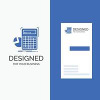 Business Logo for calculator. calculation. math. progress. graph. Vertical Blue Business .Visiting Card template. vector