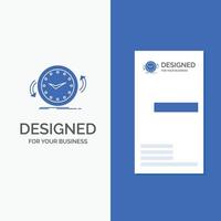 Business Logo for Backup. clock. clockwise. counter. time. Vertical Blue Business .Visiting Card template. vector