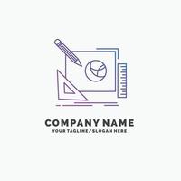 logo. design. creative. idea. design process Purple Business Logo Template. Place for Tagline vector