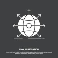 business. global. international. network. web Icon. glyph vector symbol for UI and UX. website or mobile application