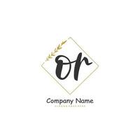 OR Initial handwriting and signature logo design with circle. Beautiful design handwritten logo for fashion, team, wedding, luxury logo. vector