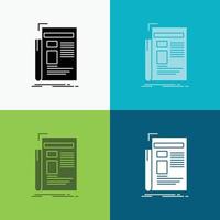 Gazette. media. news. newsletter. newspaper Icon Over Various Background. glyph style design. designed for web and app. Eps 10 vector illustration