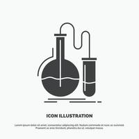 Analysis. chemistry. flask. research. test Icon. glyph vector gray symbol for UI and UX. website or mobile application