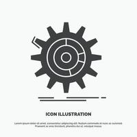 setting. data. management. process. progress Icon. glyph vector gray symbol for UI and UX. website or mobile application