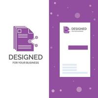 Business Logo for content. files. sharing. share. document. Vertical Purple Business .Visiting Card template. Creative background vector illustration