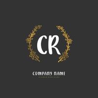 CR Initial handwriting and signature logo design with circle. Beautiful design handwritten logo for fashion, team, wedding, luxury logo. vector