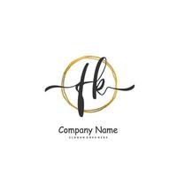 FK Initial handwriting and signature logo design with circle. Beautiful design handwritten logo for fashion, team, wedding, luxury logo. vector