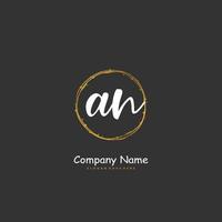 AN Initial handwriting and signature logo design with circle. Beautiful design handwritten logo for fashion, team, wedding, luxury logo. vector