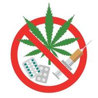 Prohibited drugs sign vector
