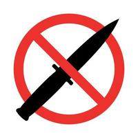 firmar cuchillo prohibido vector