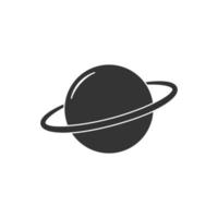 icono de vector de Saturno de silueta sobre fondo blanco