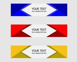 banners of different colors with text on white background vector