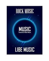 banner with text rock music on white background vector