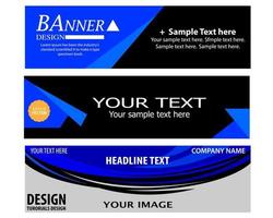 three banners with different texts on a white background vector