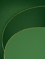 fondo verde abstracto de lujo con líneas doradas vector