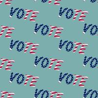 Vote. Elections in America. The text is in the colors of the US flag. Repeating vector pattern.