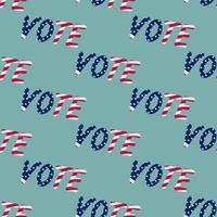 Vote. Elections in America. The text is in the colors of the US flag. Repeating vector pattern.