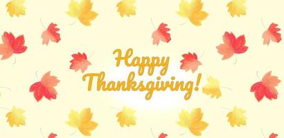 Happy thanksgiving autumn leaves wallpaper vector