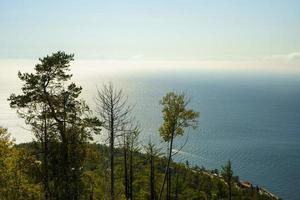 paisaje natural con árboles cerca del lago baikal, rusia foto