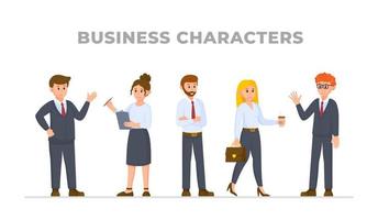 Vector illustration of business characters. Office workers gathered for a job interview.