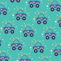 Seamless pattern with car characters perfect for wrapping paper vector