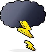 doodle cartoon thundercloud vector