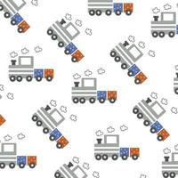 Seamless pattern with trains perfect for wrapping paper vector