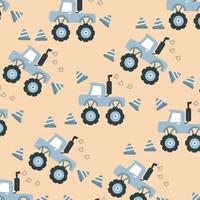 Seamless pattern with cars on brown background perfect for wrapping paper vector