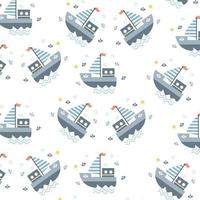 Seamless pattern with ship characters perfect for wrapping paper vector