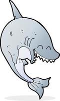 doodle character cartoon shark vector