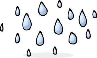 doodle cartoon raindrops vector
