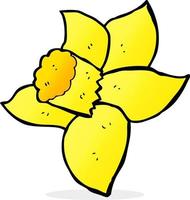 doodle cartoon daffodil vector