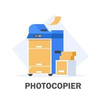 Office professional multi-function printer scanner. Isolated flat illustration vector