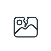 Broken image icon isolated on a white background. No image symbol for web and mobile apps. vector