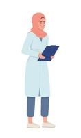 Doctor with clipboard semi flat color vector character. Editable figure. Full body person on white. Healthcare simple cartoon style illustration for web graphic design and animation