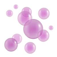 Transparent pink bubbles in a realistic style vector