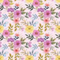 Colorful blooming flowers seamless pattern. vector